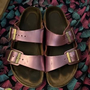 Pink metallic Birkenstocks
